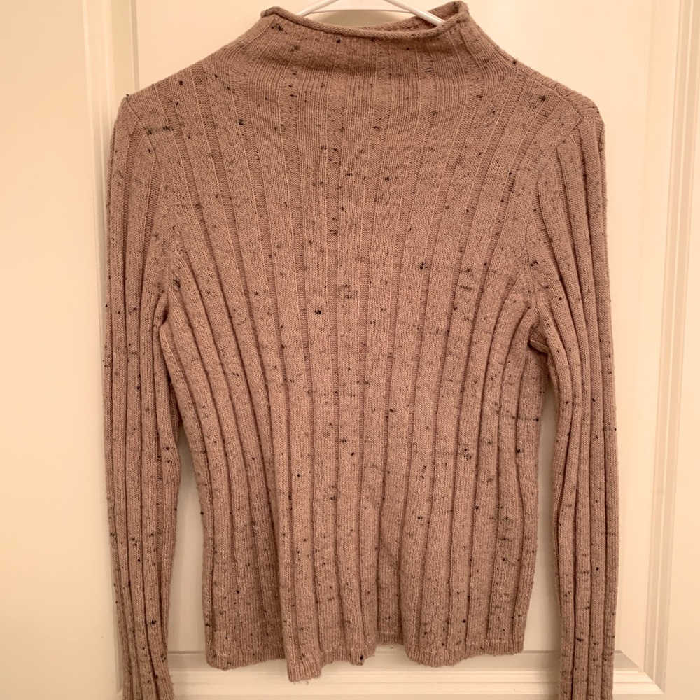Speckled Donegal Pink Mock Neck Sweater Madewell Like New XS